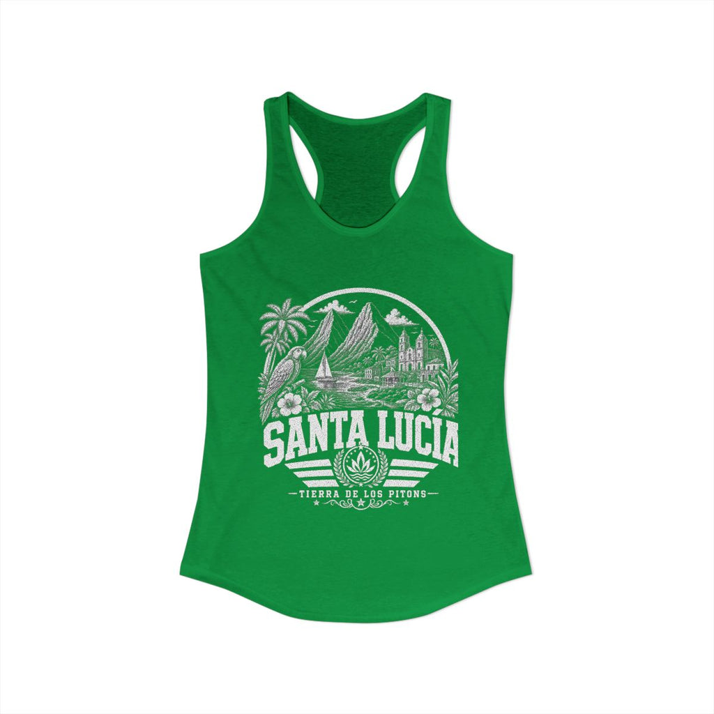 Santa Lucía vintage landmarks tank top — iconic landmark design | Nameshi Destinations (view 7)