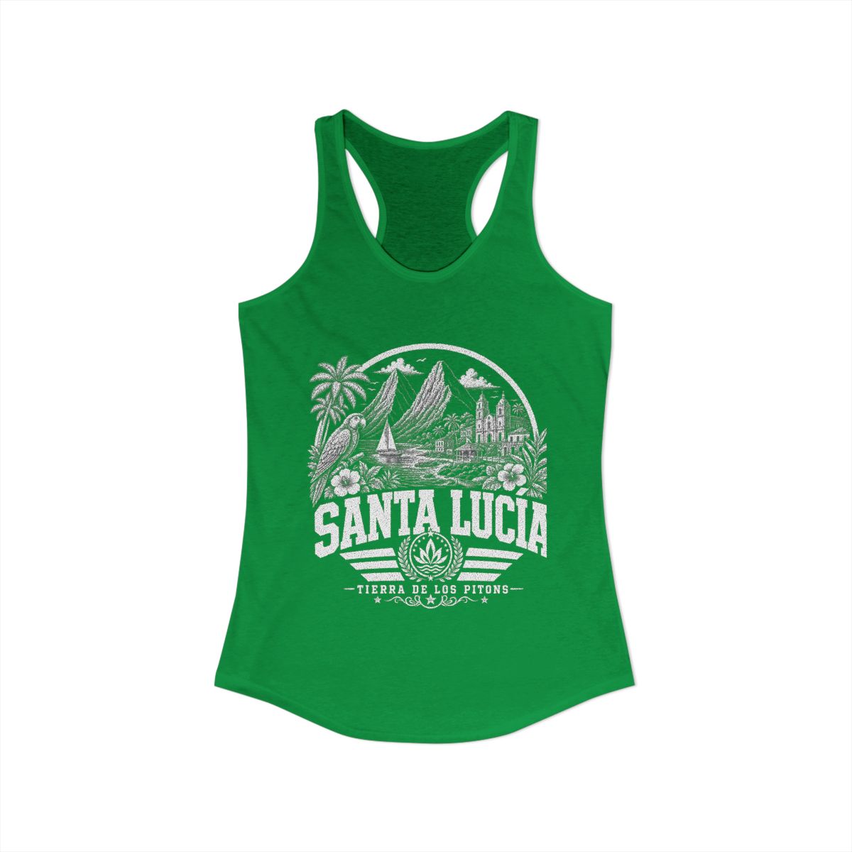 Santa Lucía vintage landmarks tank top — iconic landmark design | Nameshi Destinations (view 7)