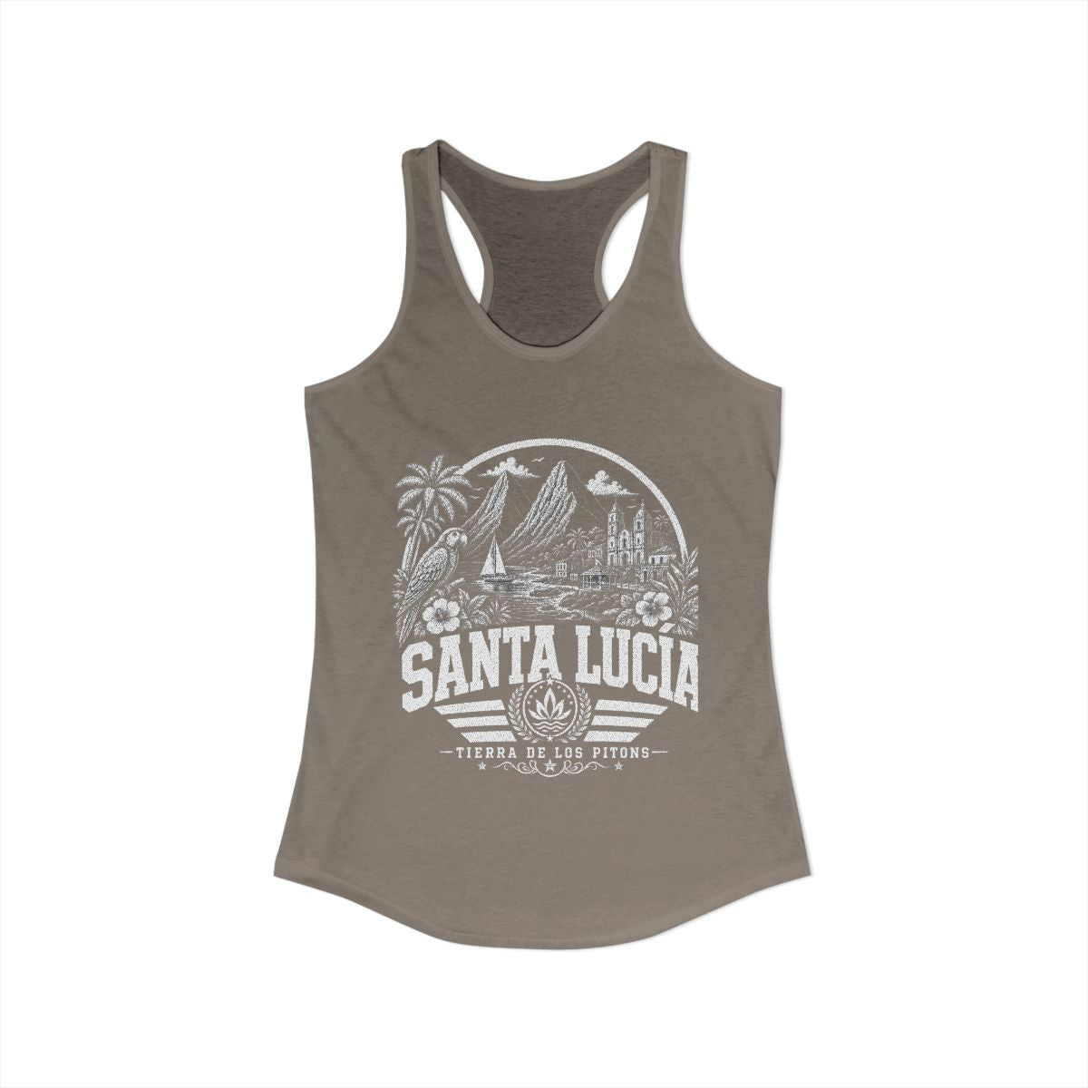 Santa Lucía vintage landmarks tank top — iconic landmark design | Nameshi Destinations (view 23)