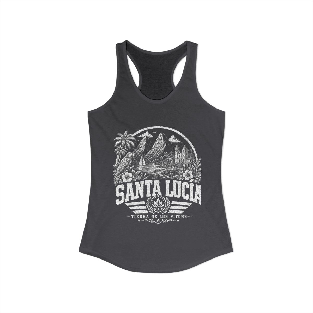 Santa Lucía vintage landmarks tank top — iconic landmark design | Nameshi Destinations (view 29)