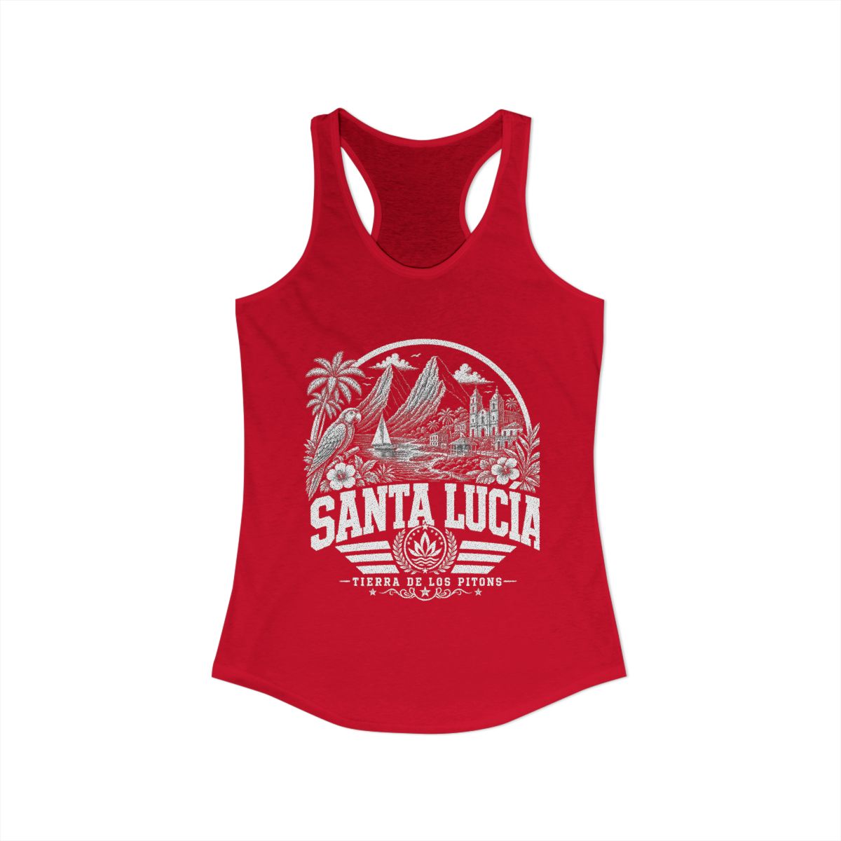 Santa Lucía vintage landmarks tank top — iconic landmark design | Nameshi Destinations (view 17)