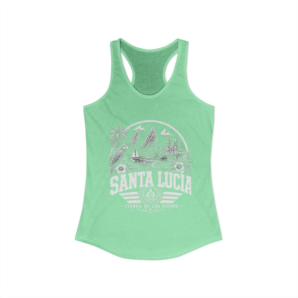 Santa Lucía vintage landmarks tank top — iconic landmark design | Nameshi Destinations (view 13)