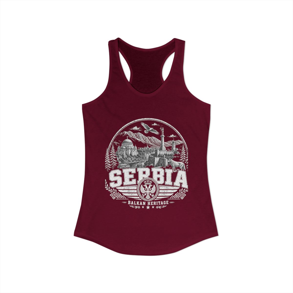 Serbia vintage landmarks tank top — iconic landmark design | Nameshi Destinations (view 27)