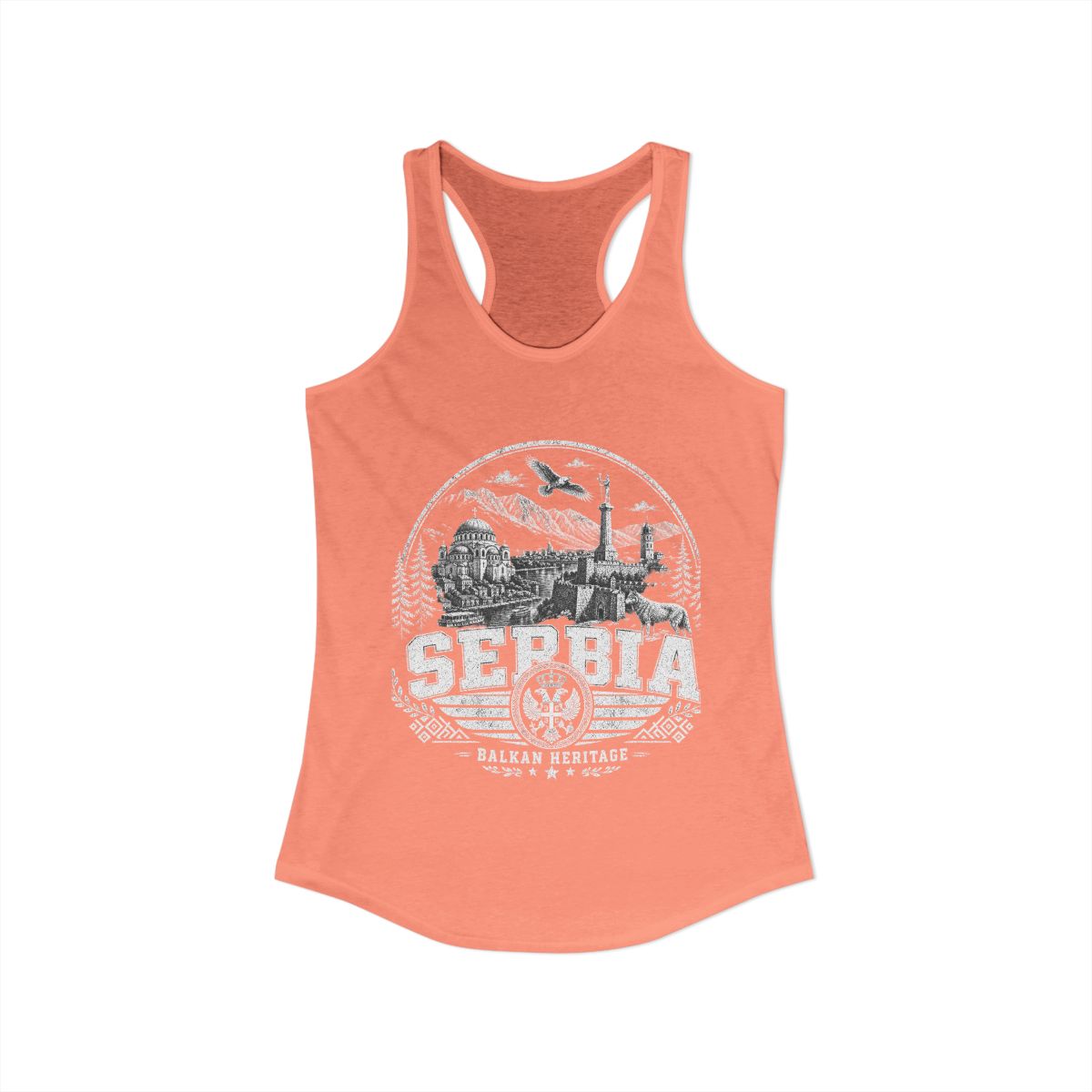 Serbia Women's Tank Top — Solid Light Orange (front)