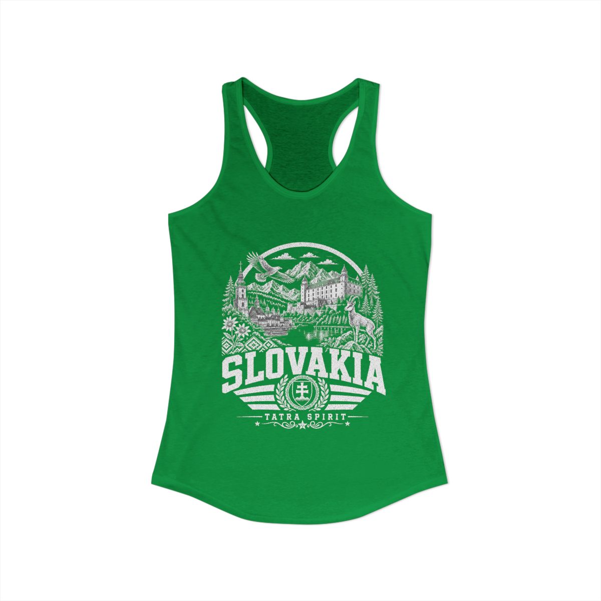 Slovakia vintage landmarks tank top — iconic landmark design | Nameshi Destinations (view 8)