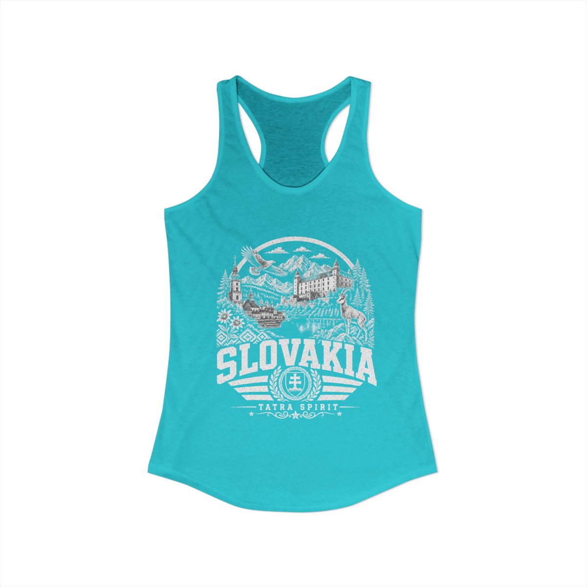 Slovakia vintage landmarks tank top — iconic landmark design | Nameshi Destinations (view 22)