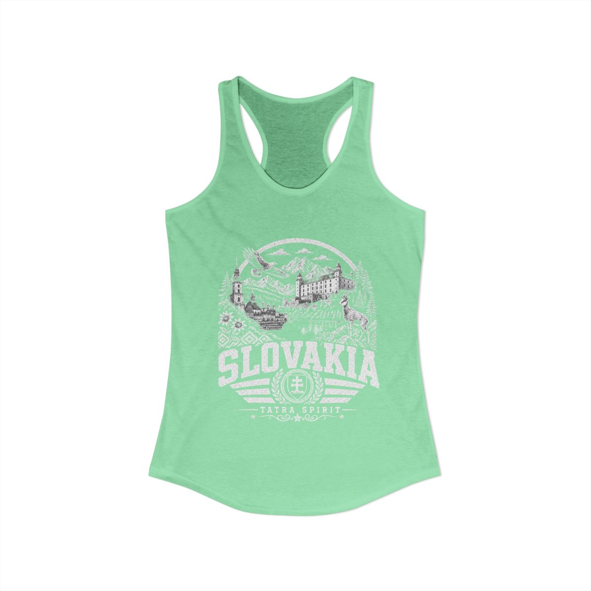 Slovakia vintage landmarks tank top — iconic landmark design | Nameshi Destinations (view 14)