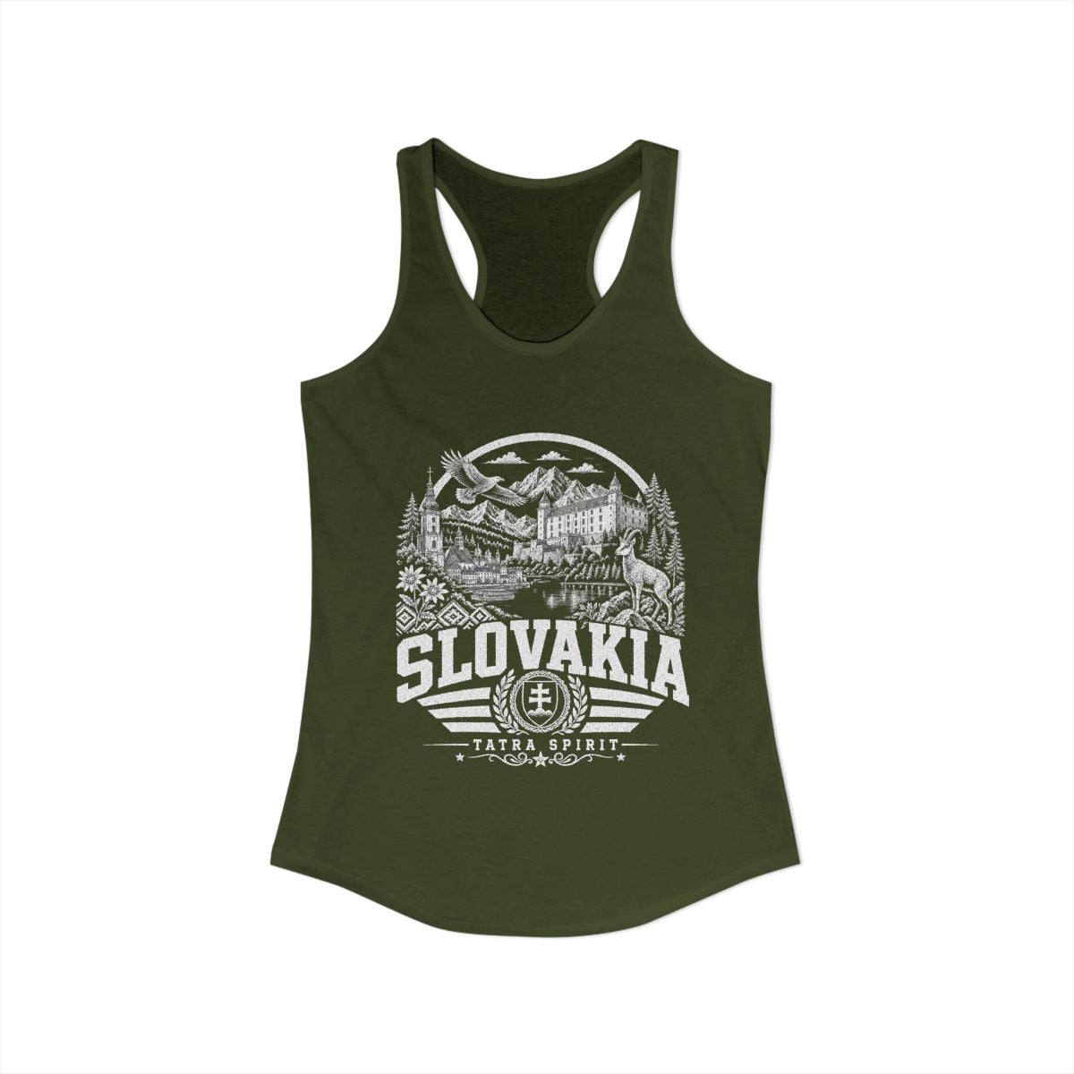 Slovakia vintage landmarks tank top — iconic landmark design | Nameshi Destinations (view 12)