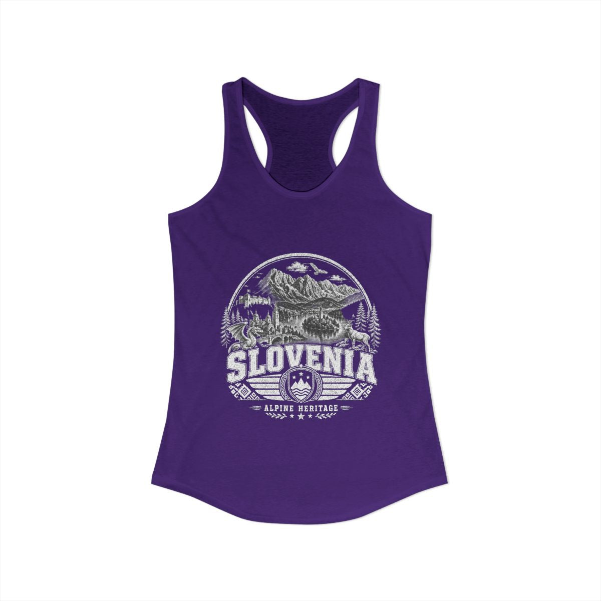 Slovenia vintage landmarks tank top — iconic landmark design | Nameshi Destinations (view 15)
