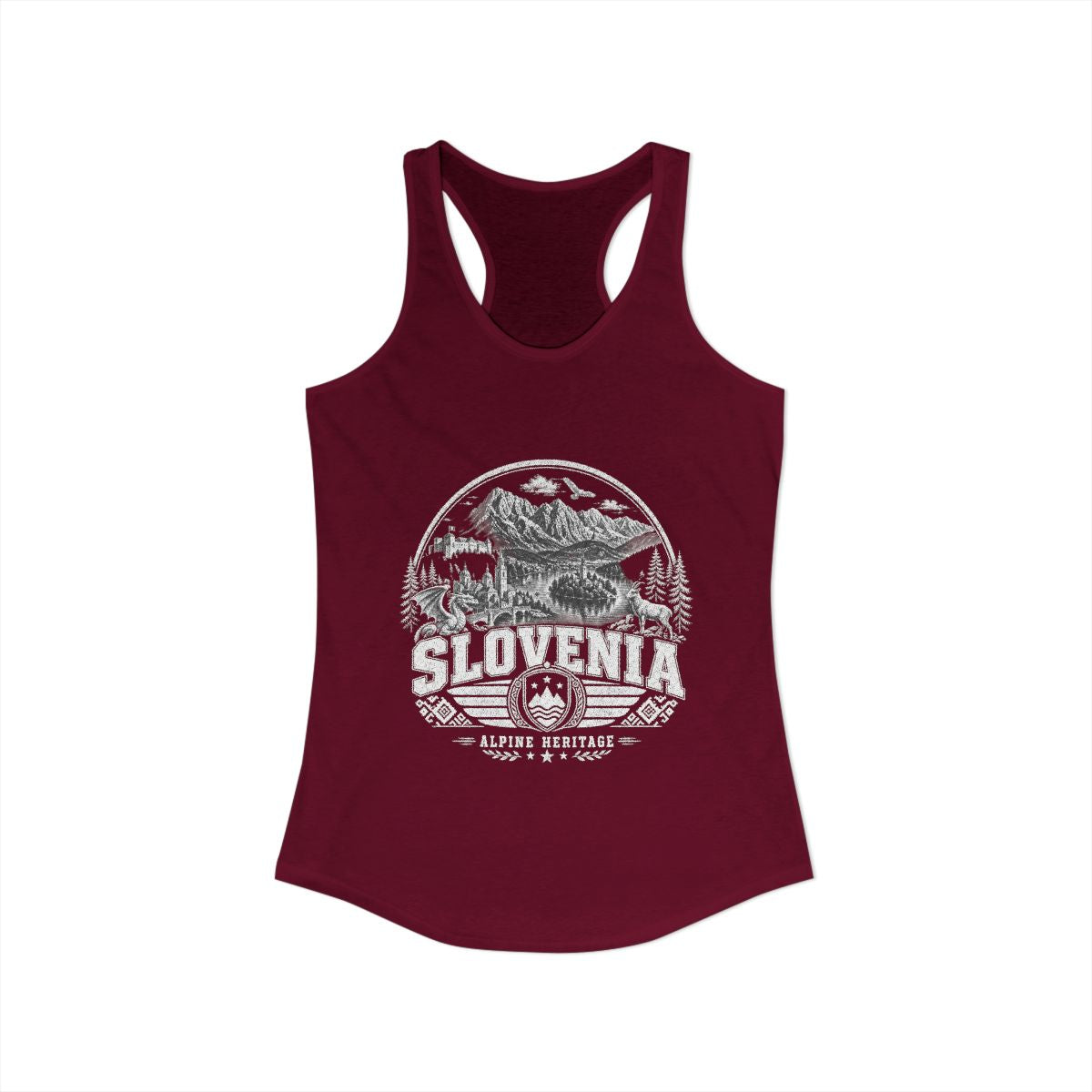 Slovenia vintage landmarks tank top — iconic landmark design | Nameshi Destinations (view 27)