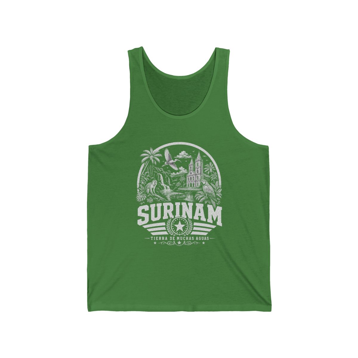 Surinam vintage landmarks men's tee — iconic landmark design | Nameshi Destinations (view 3)