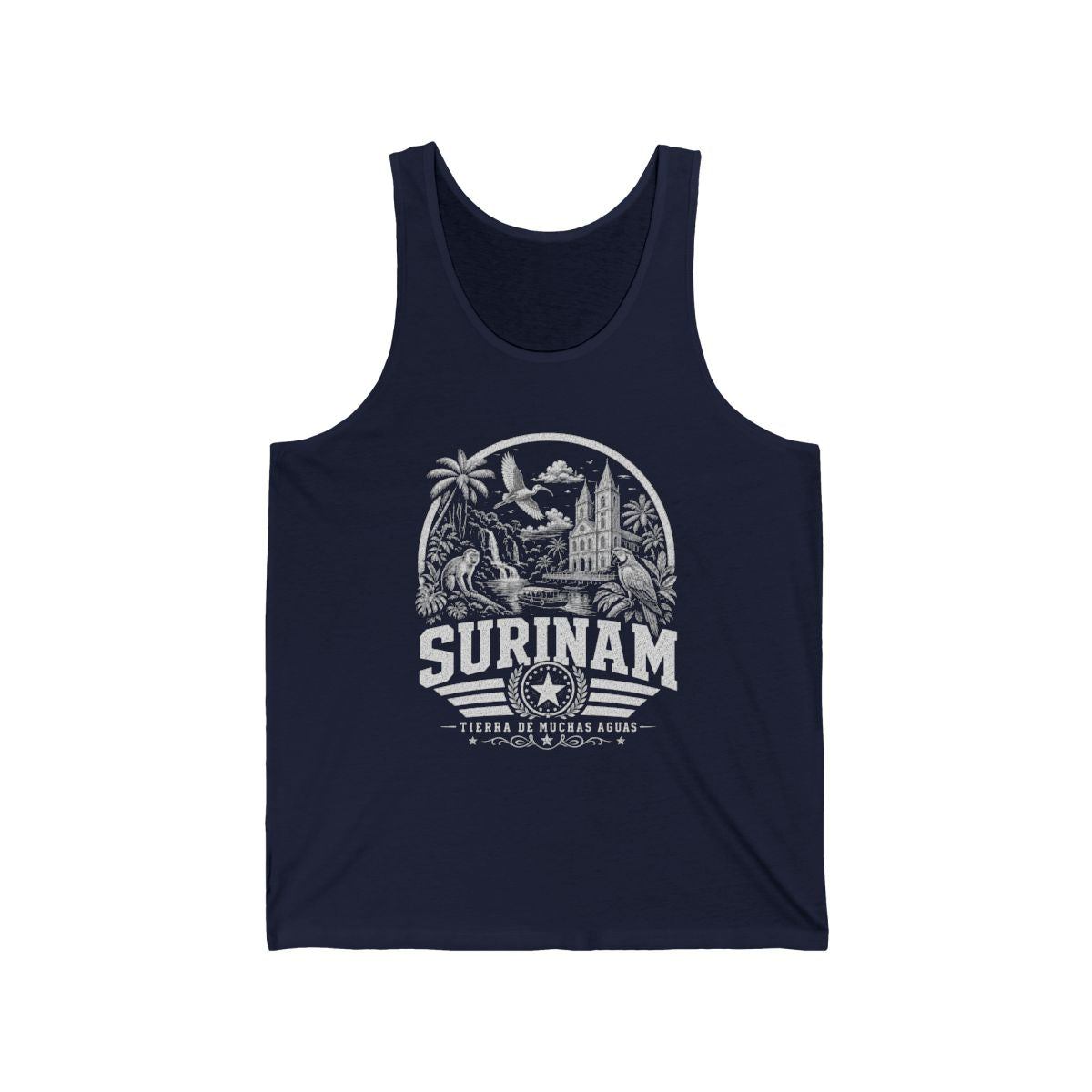 Surinam vintage landmarks men's tee — iconic landmark design | Nameshi Destinations (view 7)