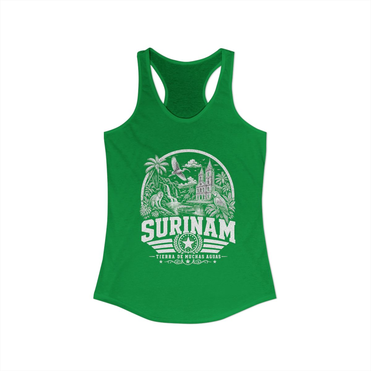 Surinam vintage landmarks tank top — iconic landmark design | Nameshi Destinations (view 7)