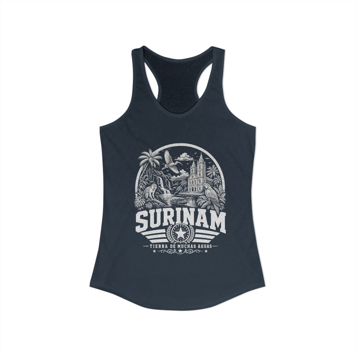 Surinam vintage landmarks tank top — iconic landmark design | Nameshi Destinations (view 9)