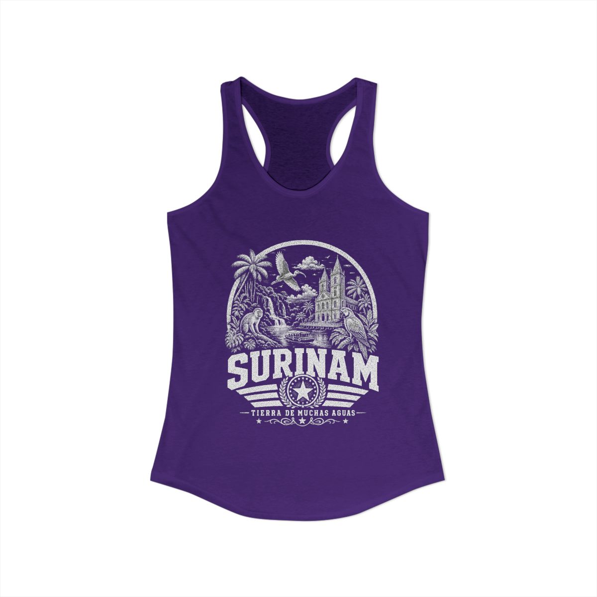 Surinam vintage landmarks tank top — iconic landmark design | Nameshi Destinations (view 13)