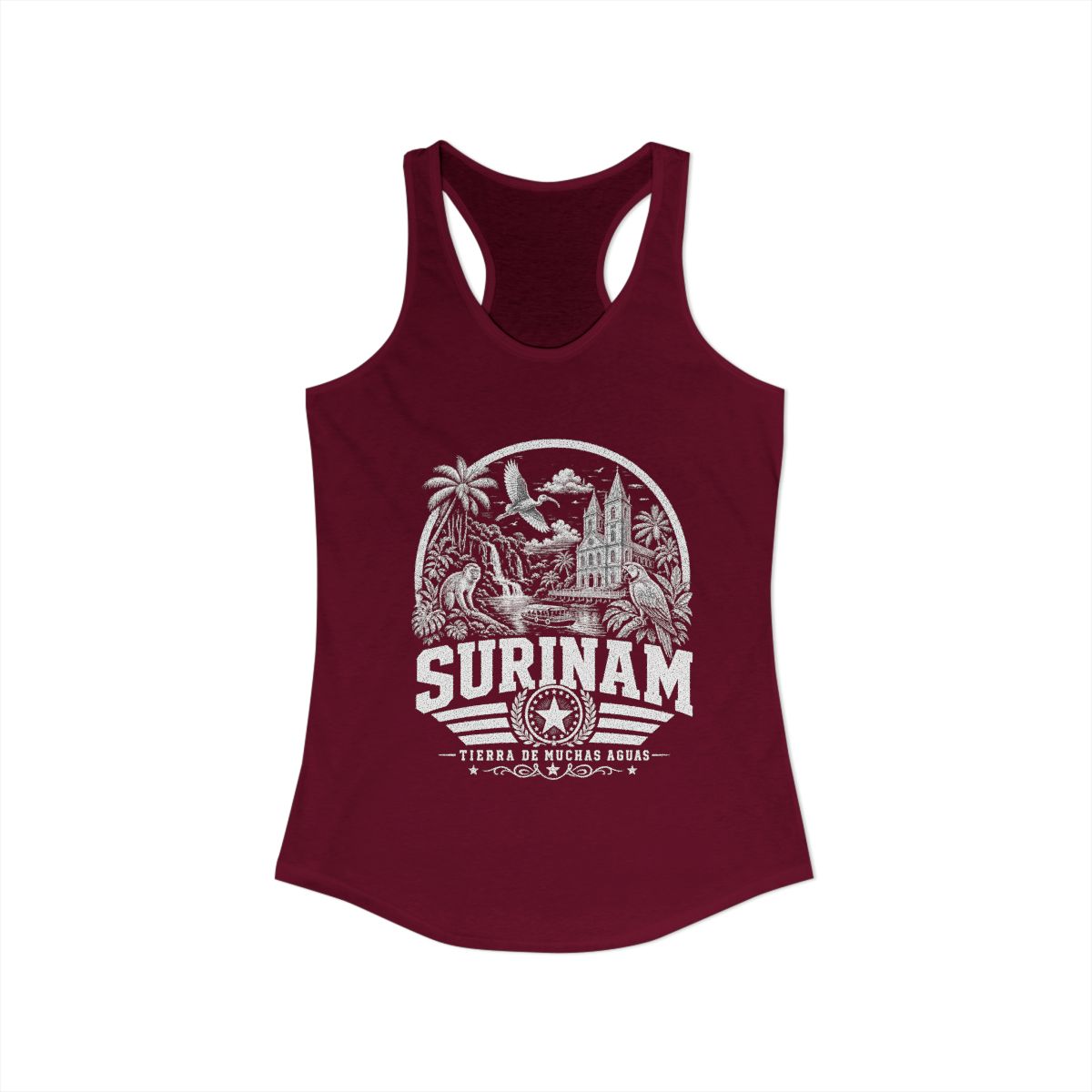 Surinam vintage landmarks tank top — iconic landmark design | Nameshi Destinations (view 15)