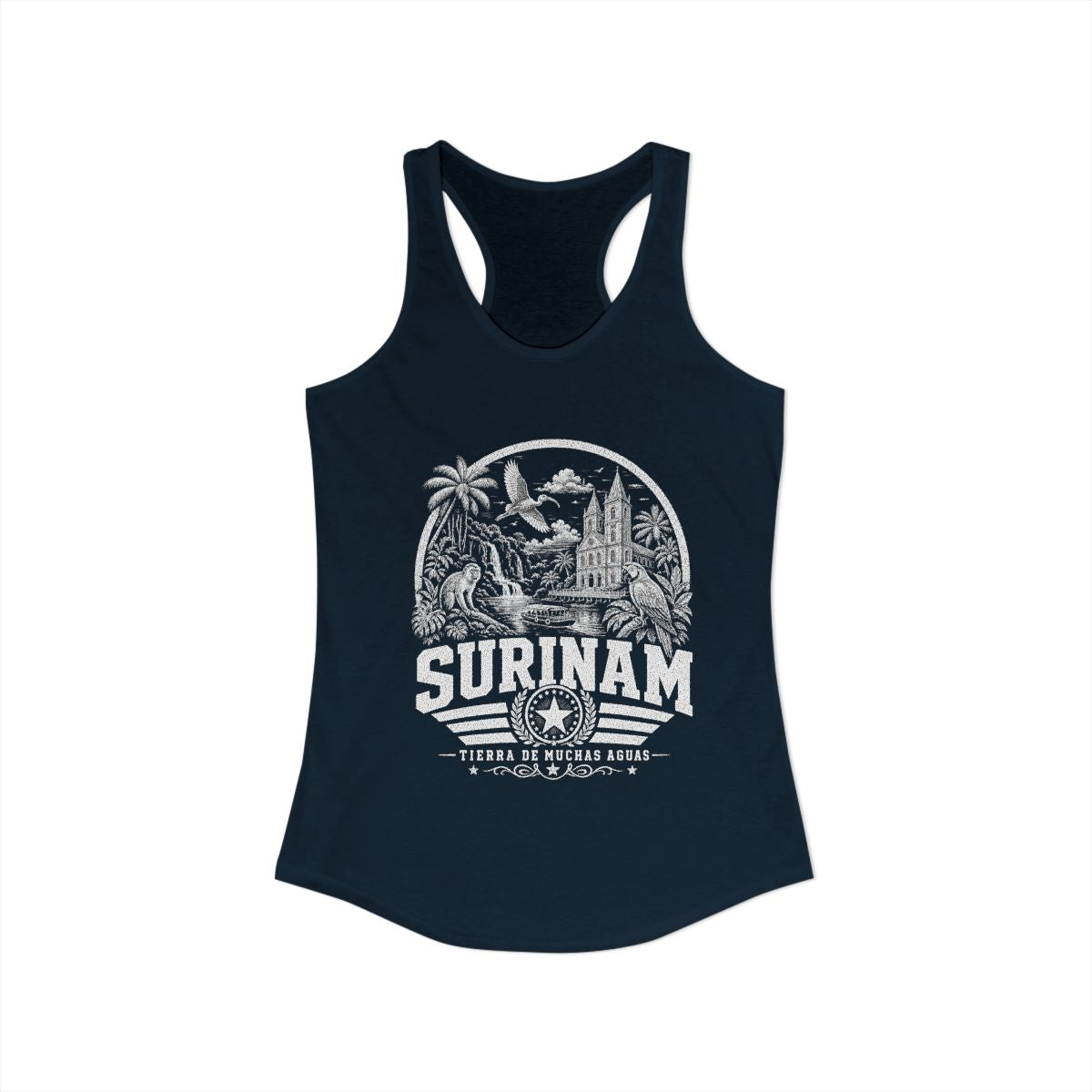 Surinam vintage landmarks tank top — iconic landmark design | Nameshi Destinations (view 11)