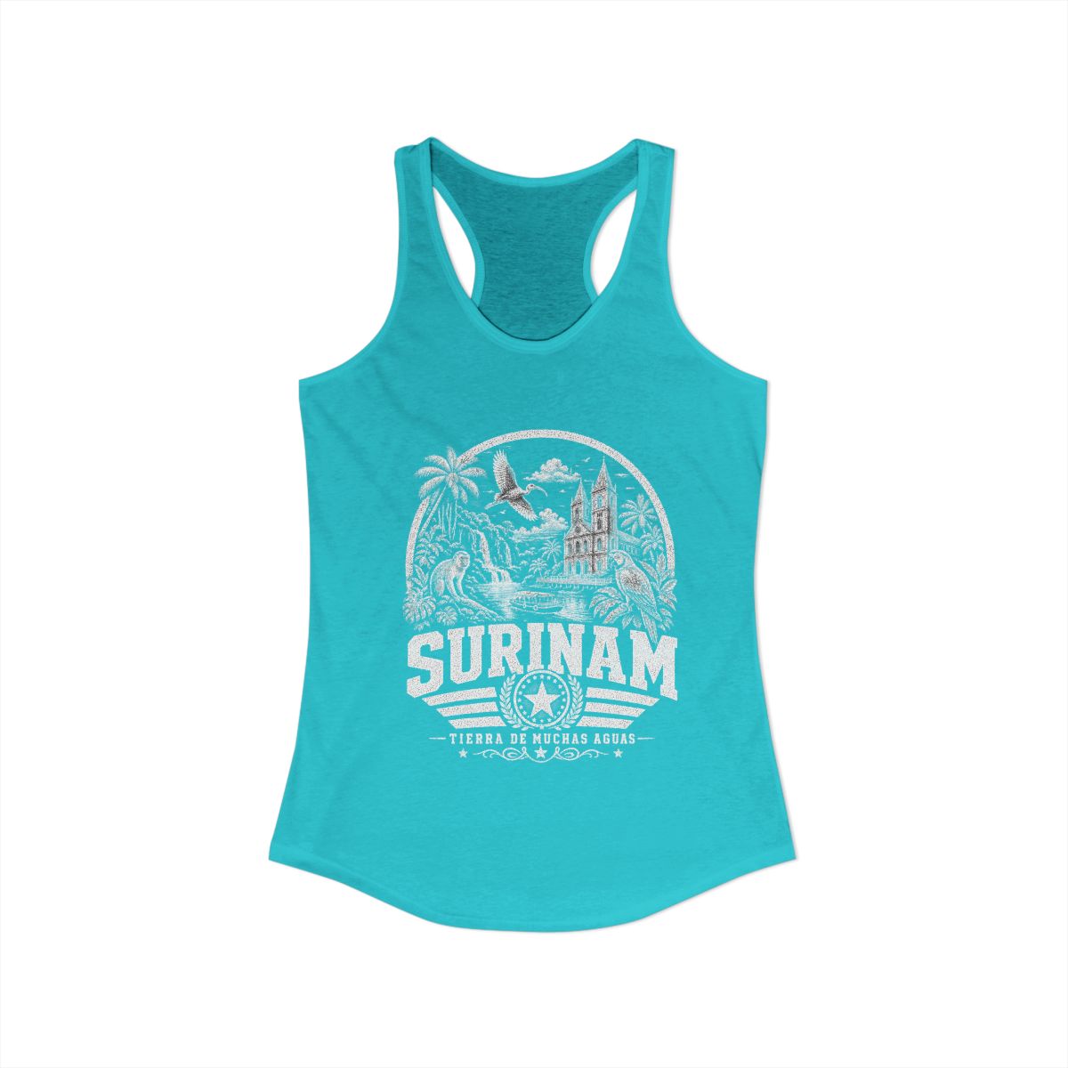 Surinam vintage landmarks tank top — iconic landmark design | Nameshi Destinations (view 8)