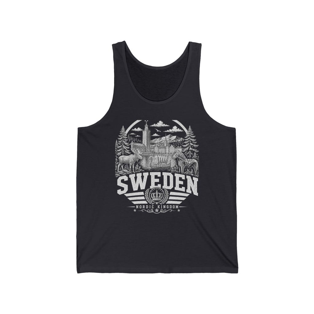 Sweden Men's Tank Top — Dark Grey (front)