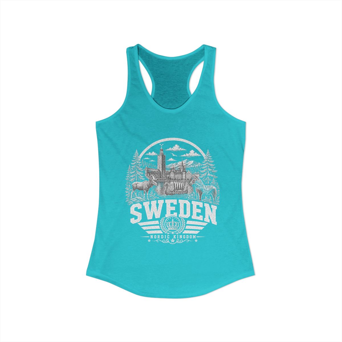 Sweden Women's Tank Top — Solid Tahiti Blue (front)