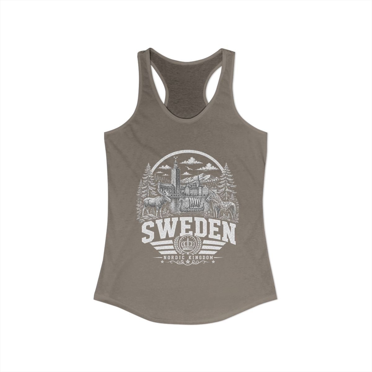 Sweden Women's Tank Top — Solid Warm Gray (front)