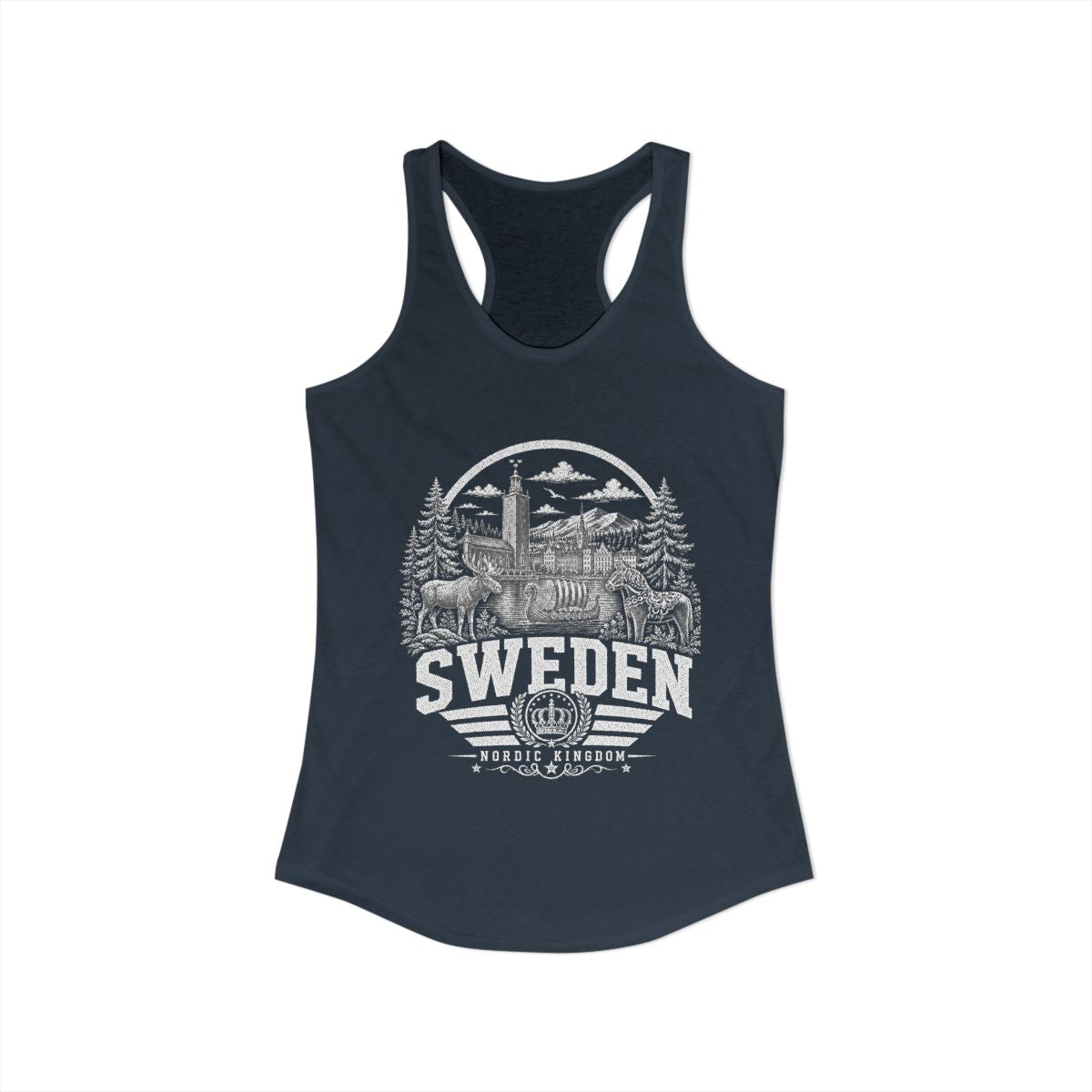 Sweden Women's Tank Top — Solid Indigo (front)