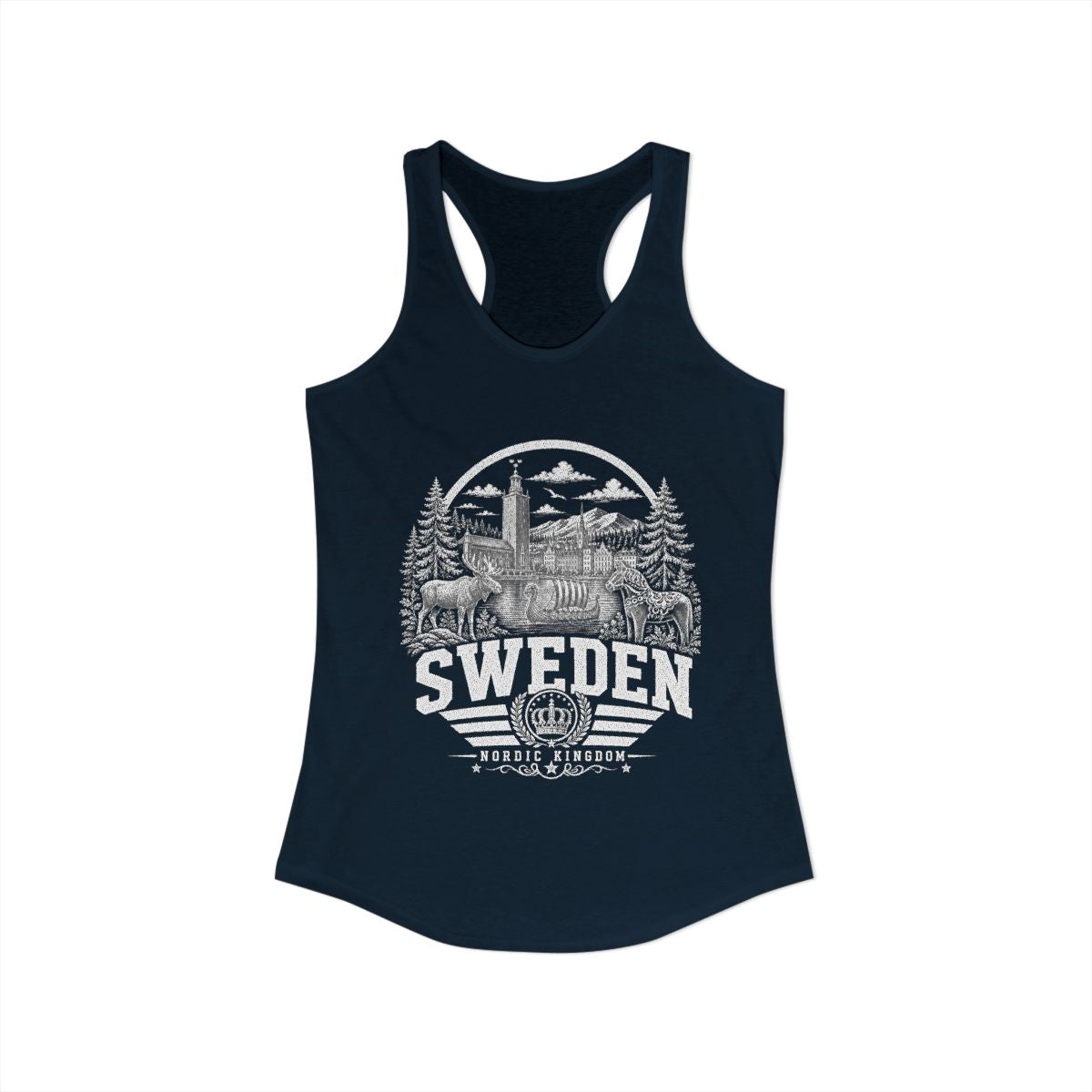 Sweden Women's Tank Top — Solid Midnight Navy (front)