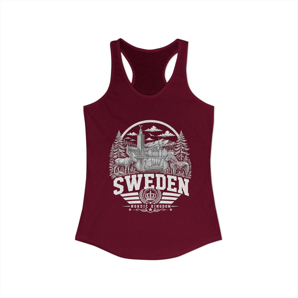Sweden Women's Tank Top — Solid Cardinal Red (front)