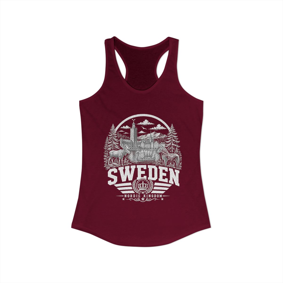 Sweden Women's Tank Top — Solid Cardinal Red (front)