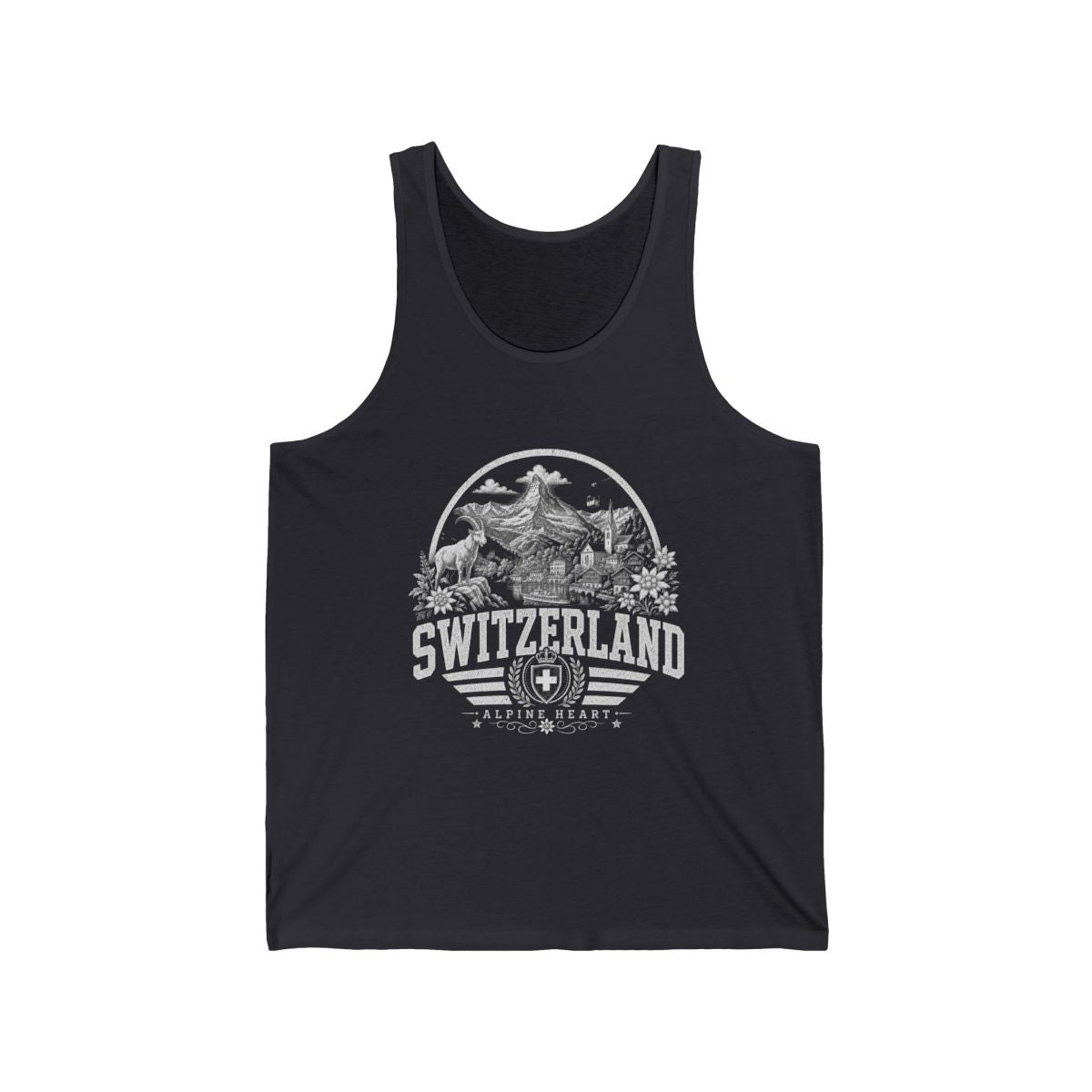 Switzerland Men's Tank Top — Dark Grey (front)