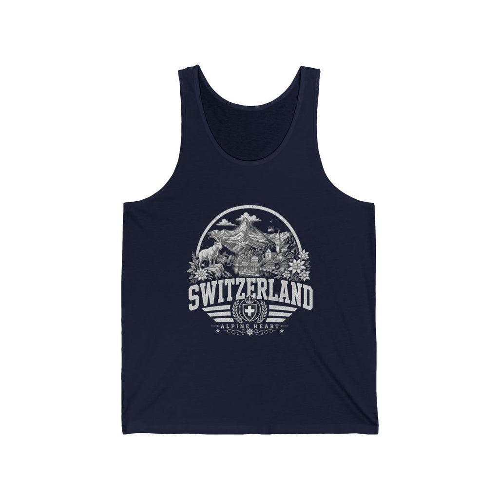Switzerland Men's Tank Top — Navy (front)
