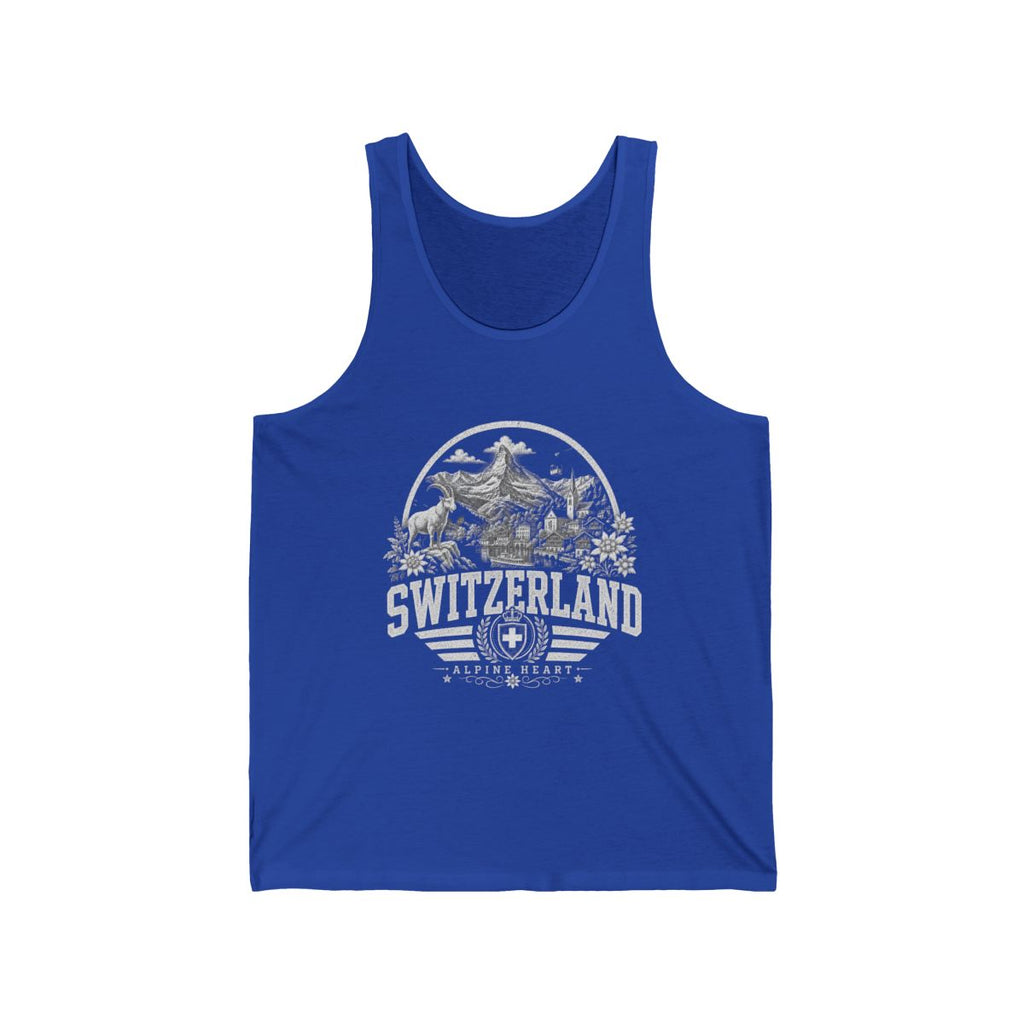Switzerland Men's Tank Top — True Royal (front)