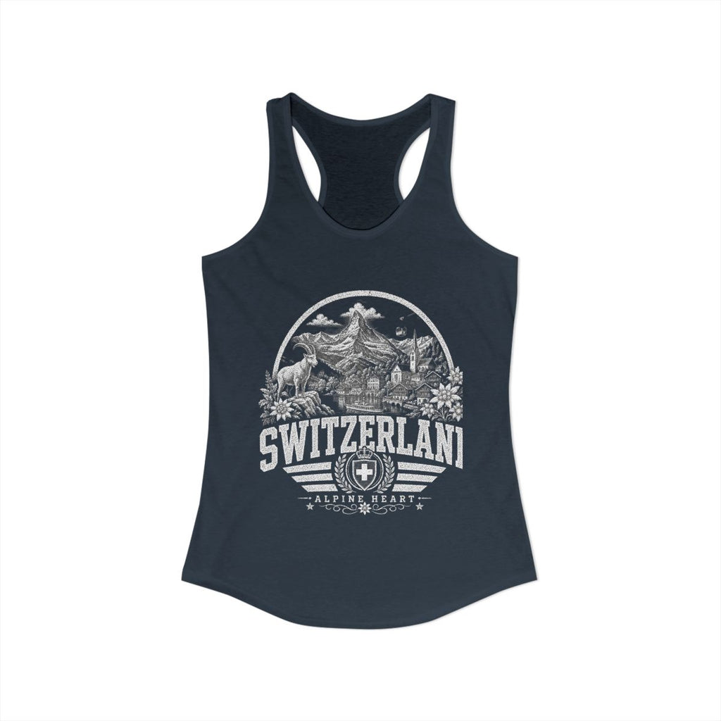 Switzerland Women's Tank Top — Solid Indigo (front)