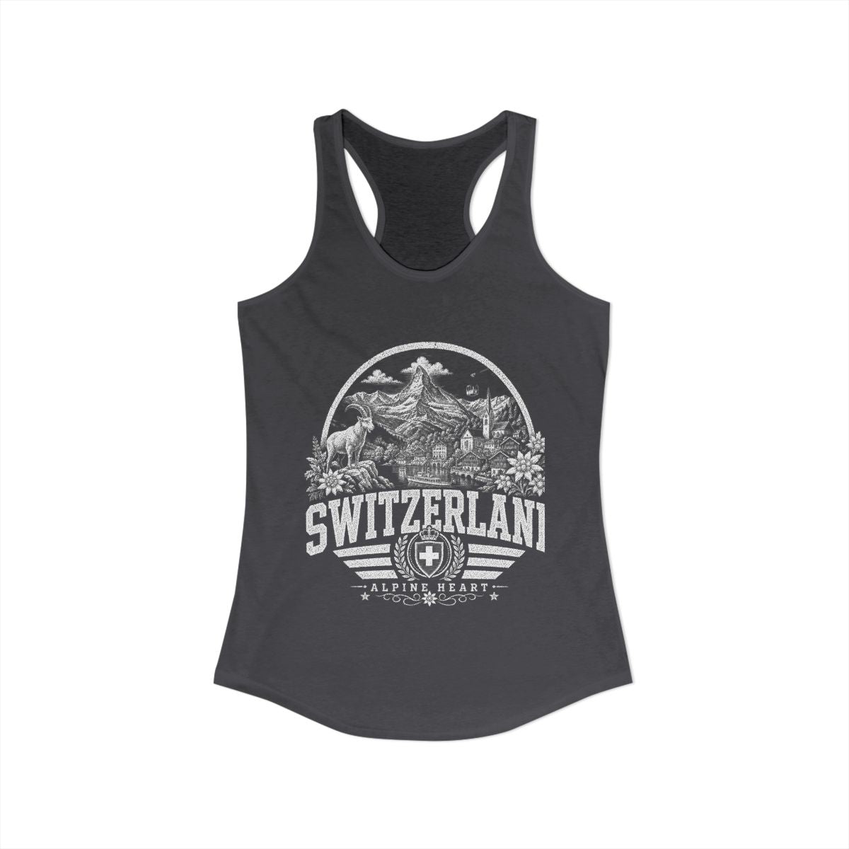 Switzerland Women's Tank Top — Solid Dark Gray (front)