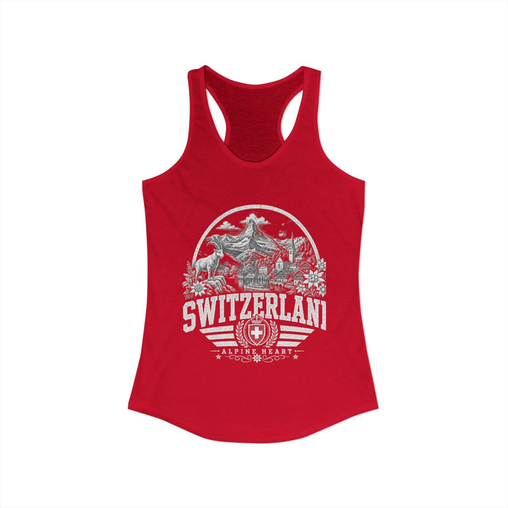 Switzerland Women's Tank Top — Solid Red (front)