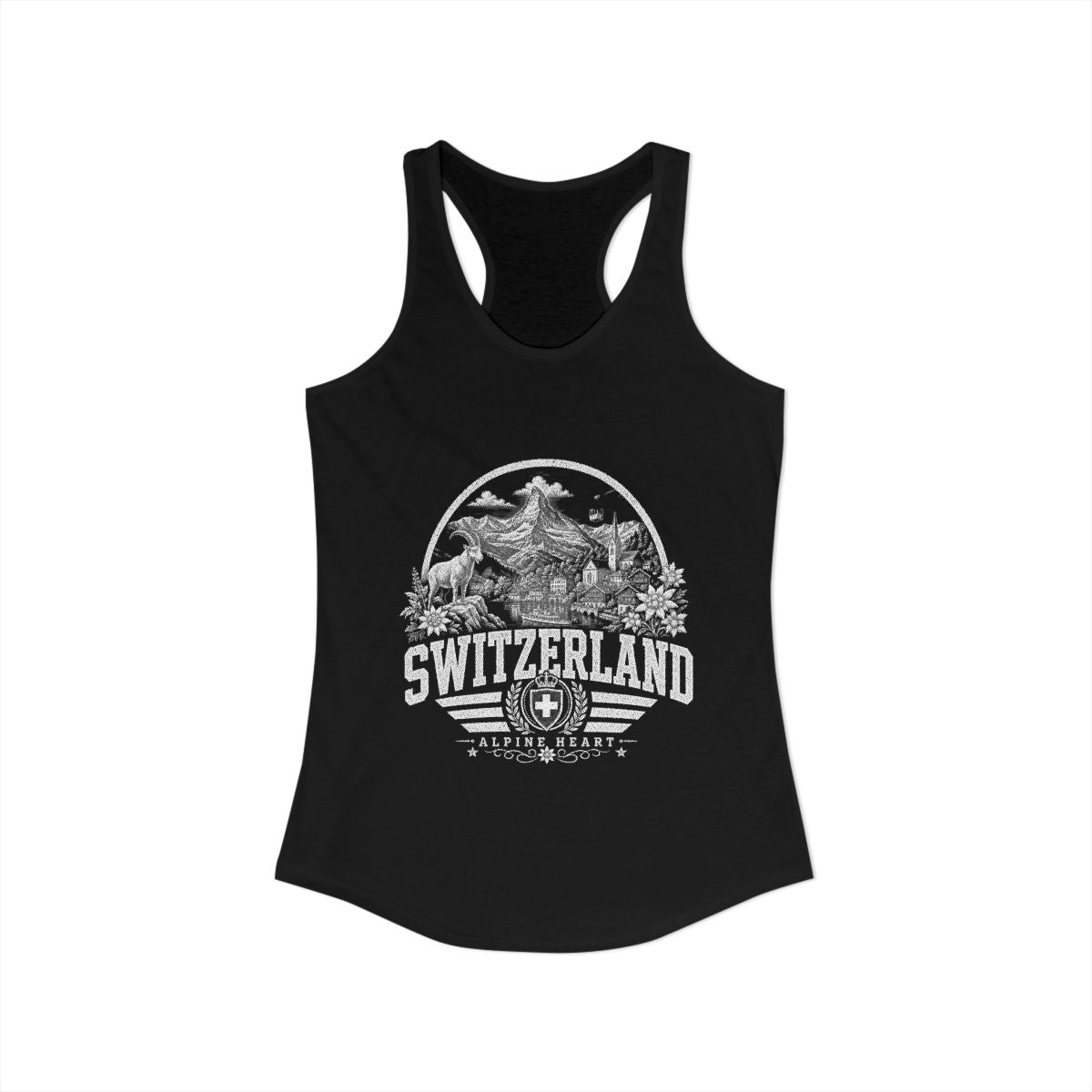 Switzerland Women's Tank Top — Solid Black (front)