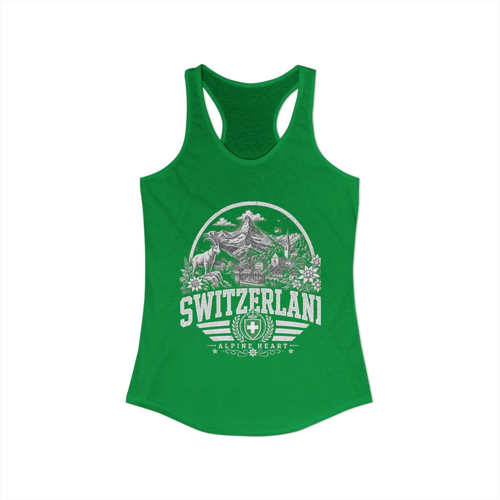 Switzerland Women's Tank Top — Solid Kelly Green (front)