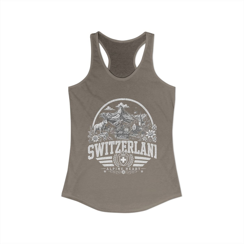 Switzerland Women's Tank Top — Solid Warm Gray (front)