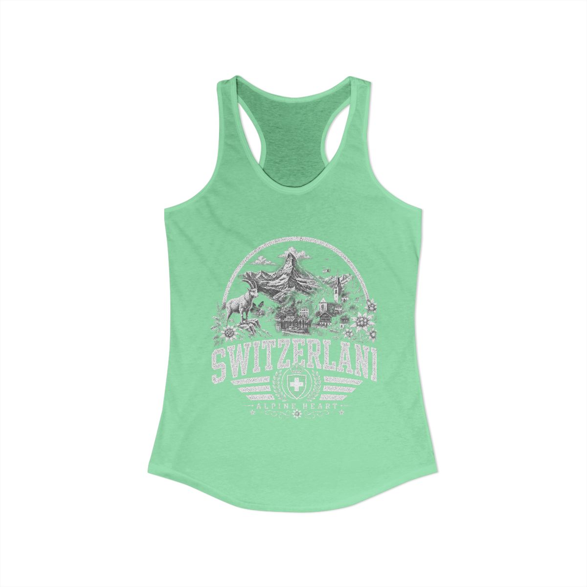Switzerland Women's Tank Top — Solid Mint (front)