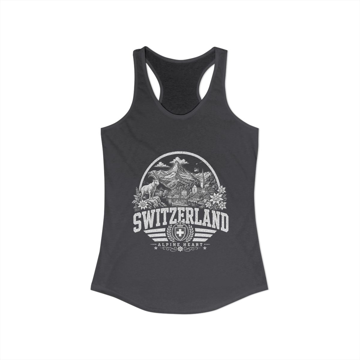 Switzerland Women's Tank Top — Solid Dark Gray (front)