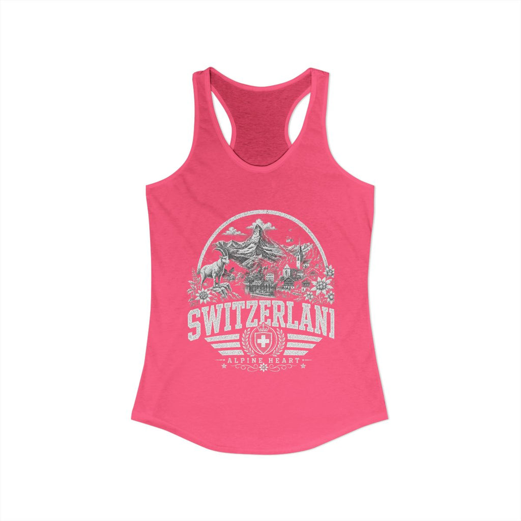 Switzerland Women's Tank Top — Solid Hot Pink (front)
