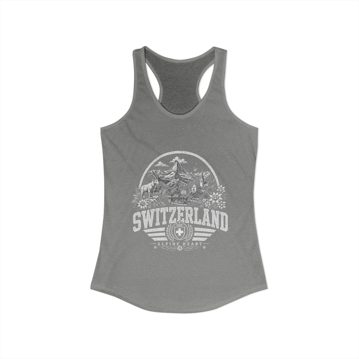 Switzerland Women's Tank Top — Heather Grey (front)