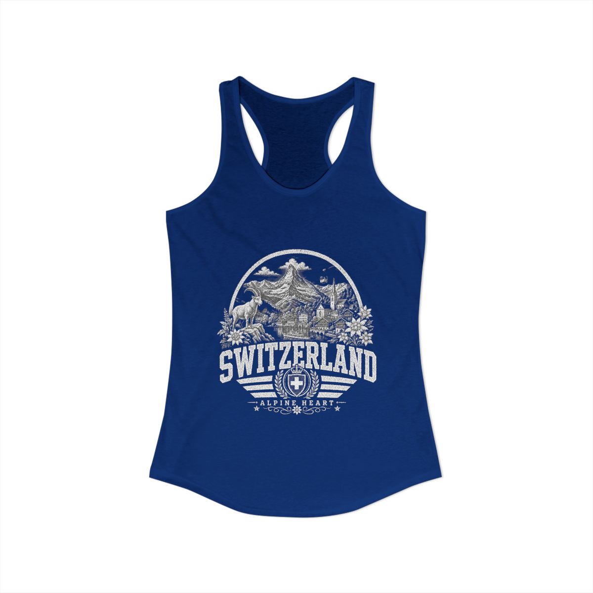 Switzerland Women's Tank Top — Solid Royal (front)