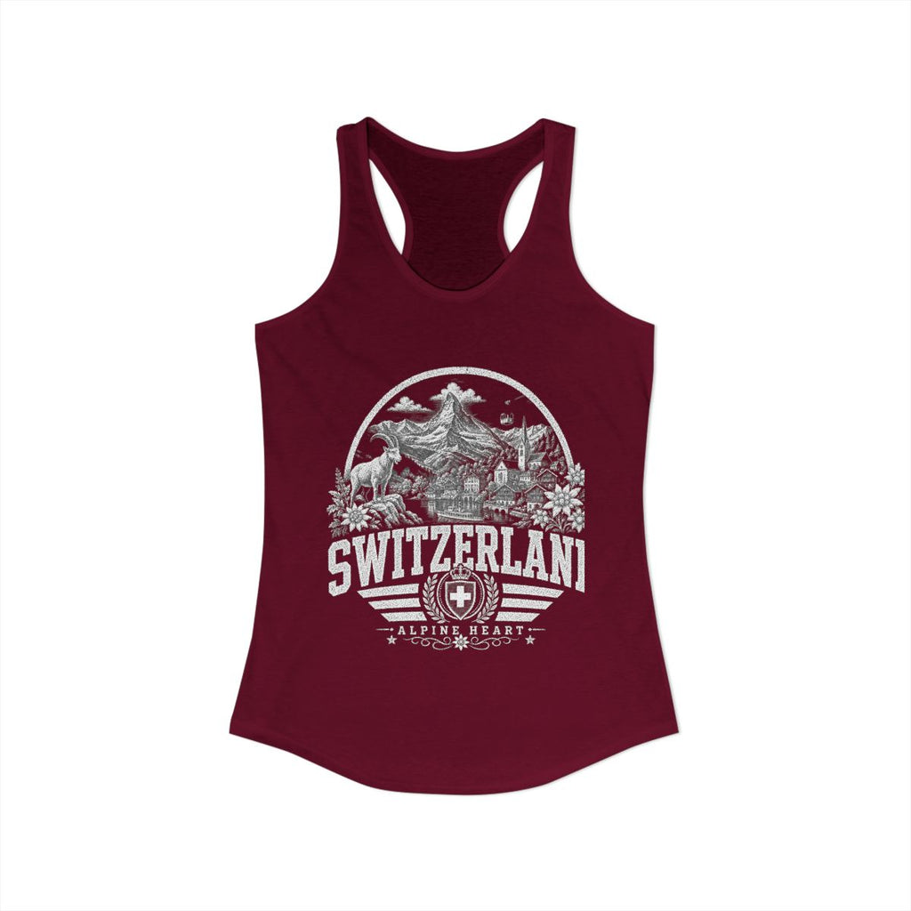 Switzerland Women's Tank Top — Solid Cardinal Red (front)