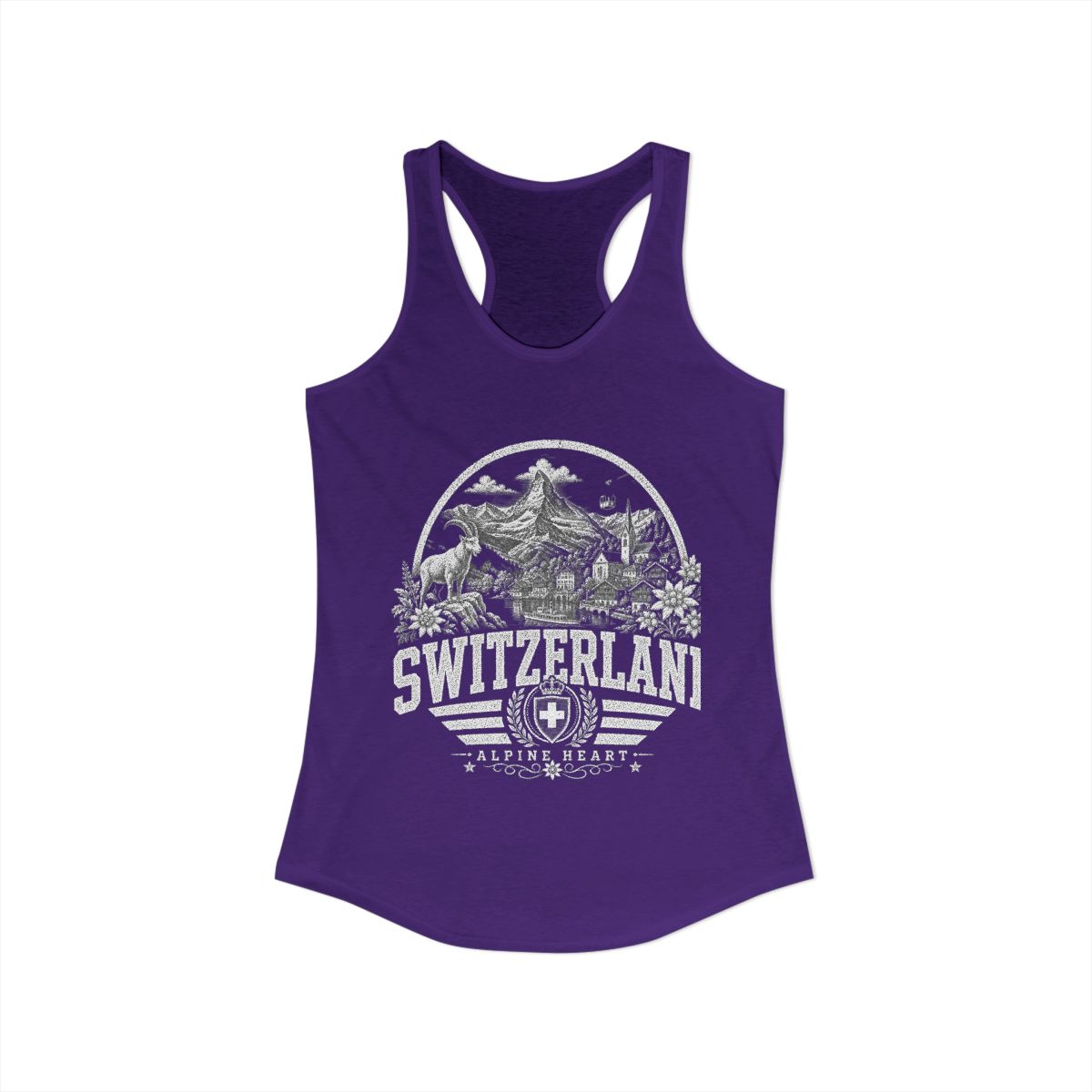 Switzerland Women's Tank Top — Solid Purple Rush (front)