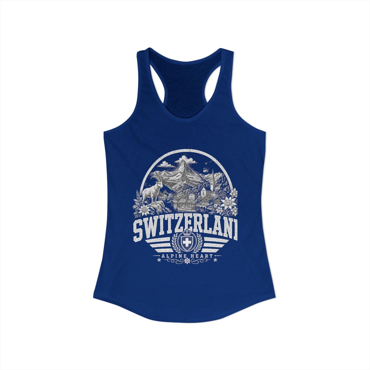 Switzerland Women's Tank Top — Solid Royal (front)