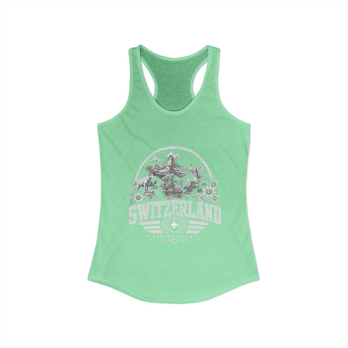 Switzerland Women's Tank Top — Solid Mint (front)