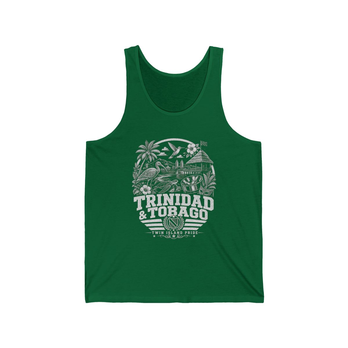 Trinidad y Tobago vintage landmarks men's tee — iconic landmark design | Nameshi Destinations (view 4)