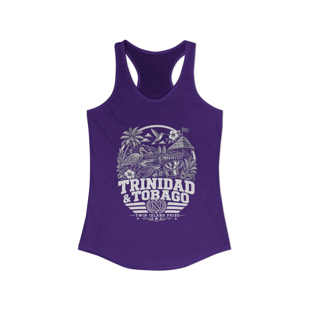 Trinidad y Tobago Women's Tank Top — Solid Purple Rush (front)