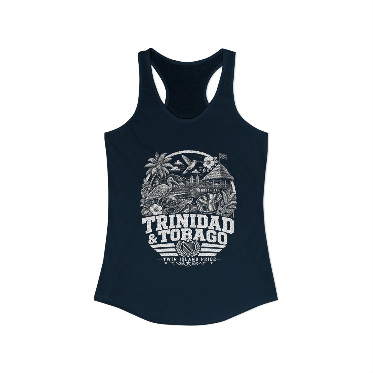 Trinidad y Tobago vintage landmarks tank top — iconic landmark design | Nameshi Destinations (view 11)